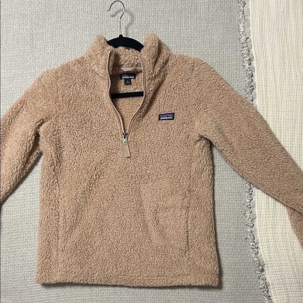 Patagonia Tan Sherpa Quarter-Zip Pullover